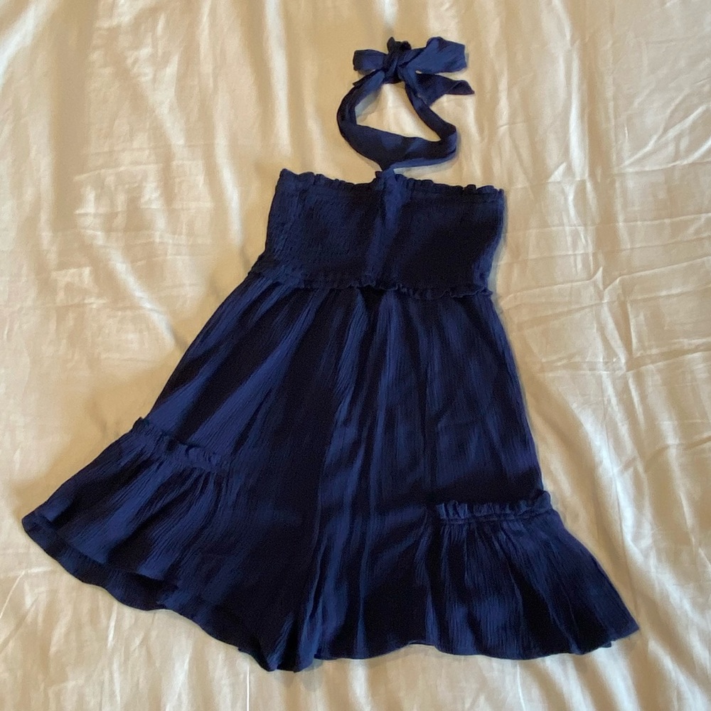 Venus navy blue halter romper, EUC, size XS